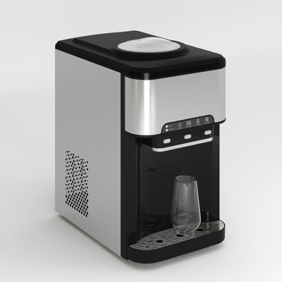 44Lbs Countertop Ice Maker with Hot/Cold Water Dispenser &3 Temp Settings, Top-Loading,Self-Cleaning, Black | Fridge.com