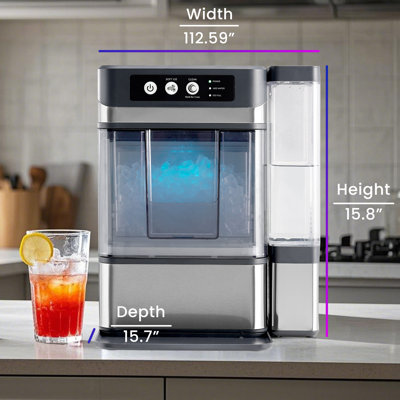 Nugget Ice Maker Countertop with 0.8Gal Removable Tank, 41Lbs/24H, One-Touch Fast Ice in 6 Mins, Self-Cleaning & Ultra Quiet for Home/Office/Party | Fridge.com