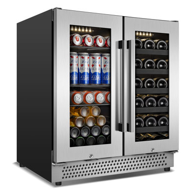 TAZPI 30 in. 29 Bottle and 110 Can Dual Zone Built-In/Freestanding Wine & Beverage Refrigerator | Fridge.com