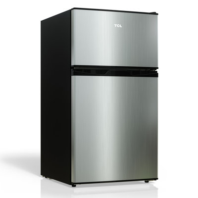 3.1 Cu. Ft. Double Door Refrigerator Silver with Freezer — FIN-0018331 | Fridge.com
