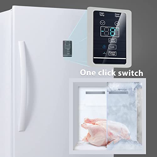 Techomey 13.8 cu.ft Upright Freezer, Freestanding Conversion Freezer/Refrigerator, Garage Ready Vertical Freezer, Single Door, 110V, White - View 3 | Fridge.com
