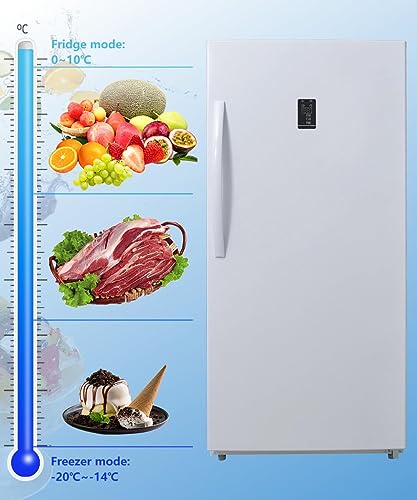 Techomey 13.8 cu.ft Upright Freezer, Freestanding Conversion Freezer/Refrigerator, Garage Ready Vertical Freezer, Single Door, 110V, White - View 4 | Fridge.com