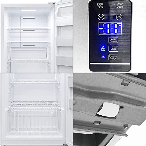 Techomey 13.8 cu.ft Upright Freezer, Freestanding Conversion Freezer/Refrigerator, Garage Ready Vertical Freezer, Single Door, 110V, White - View 5 | Fridge.com
