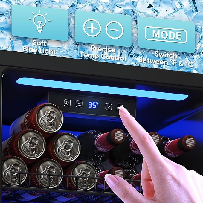 Tehanld Beverage Fridge, 130 Can Mini Fridge With Glass Door, Beverage Cooler Refrigerator, Wine Drink Beer Cooler, Adjustable Shelves & Digital Temperature Display | Fridge.com