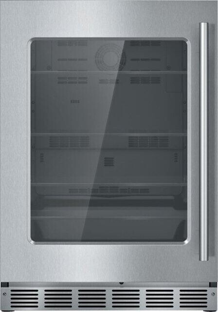 Thermador - 4.9 Cu. Ft. Built-in Compact Glass Door Under-Counter Refrigerator with Masterpiece Series Handle, Left Hinged - Stainless Steel — FIN-0018664 | Fridge.com