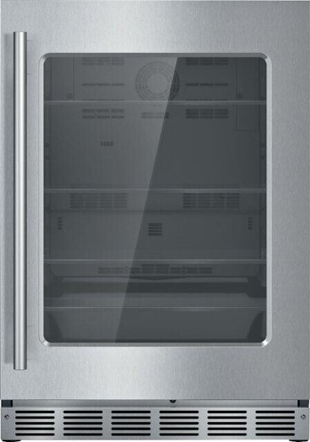 Thermador - 4.9 Cu. Ft. Built-in Compact Glass Door Under-Counter Refrigerator with Masterpiece Series Handle, Right Hinged - Stainless Steel — FIN-0020116 | Fridge.com
