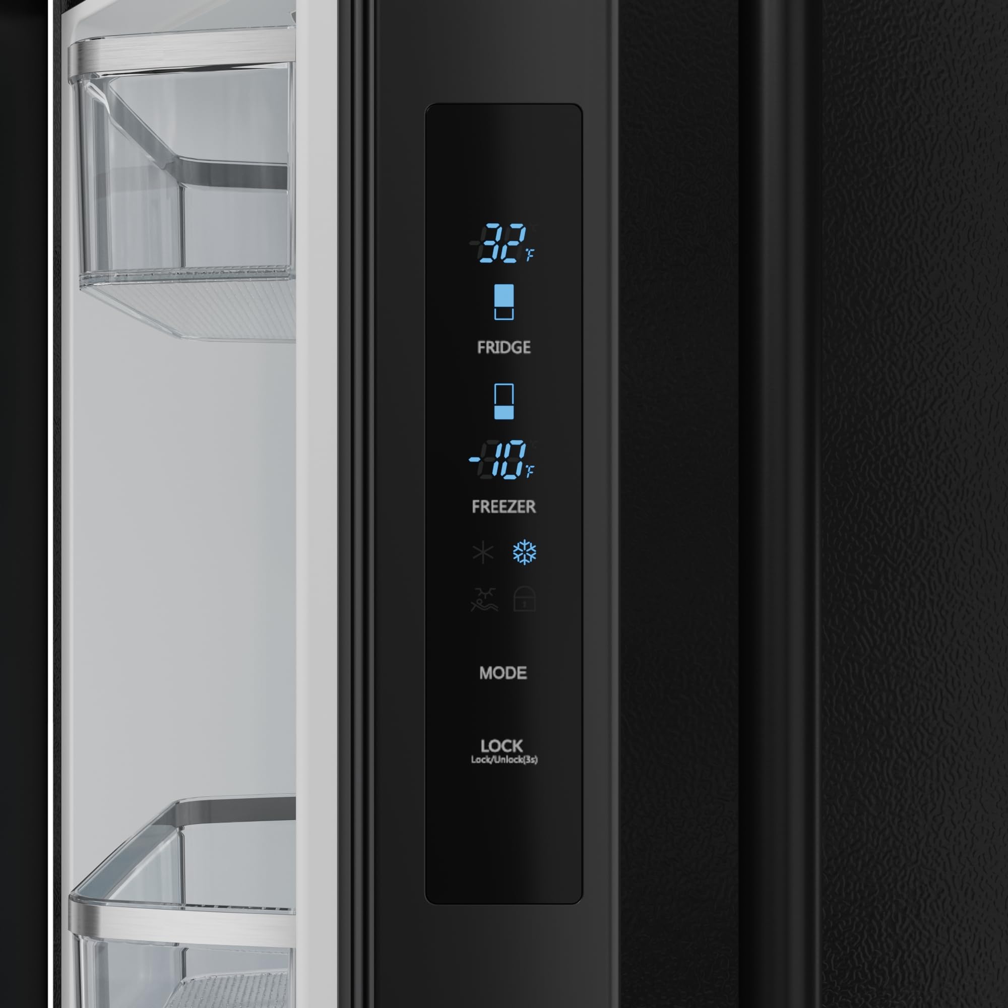 30 in. Wide Gordon Ramsay Series By Thor Kitchen 17.5 cu. ft. Counter Depth Refrigerator - Black - View 3 | Fridge.com