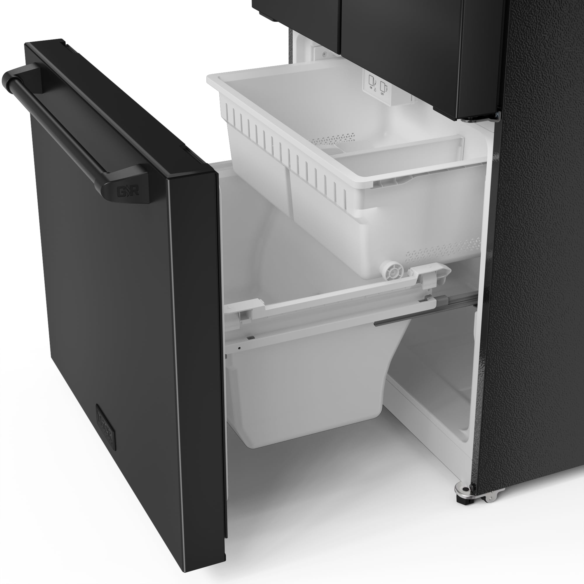 30 in. Wide Gordon Ramsay Series By Thor Kitchen 17.5 cu. ft. Counter Depth Refrigerator - Black - View 4 | Fridge.com