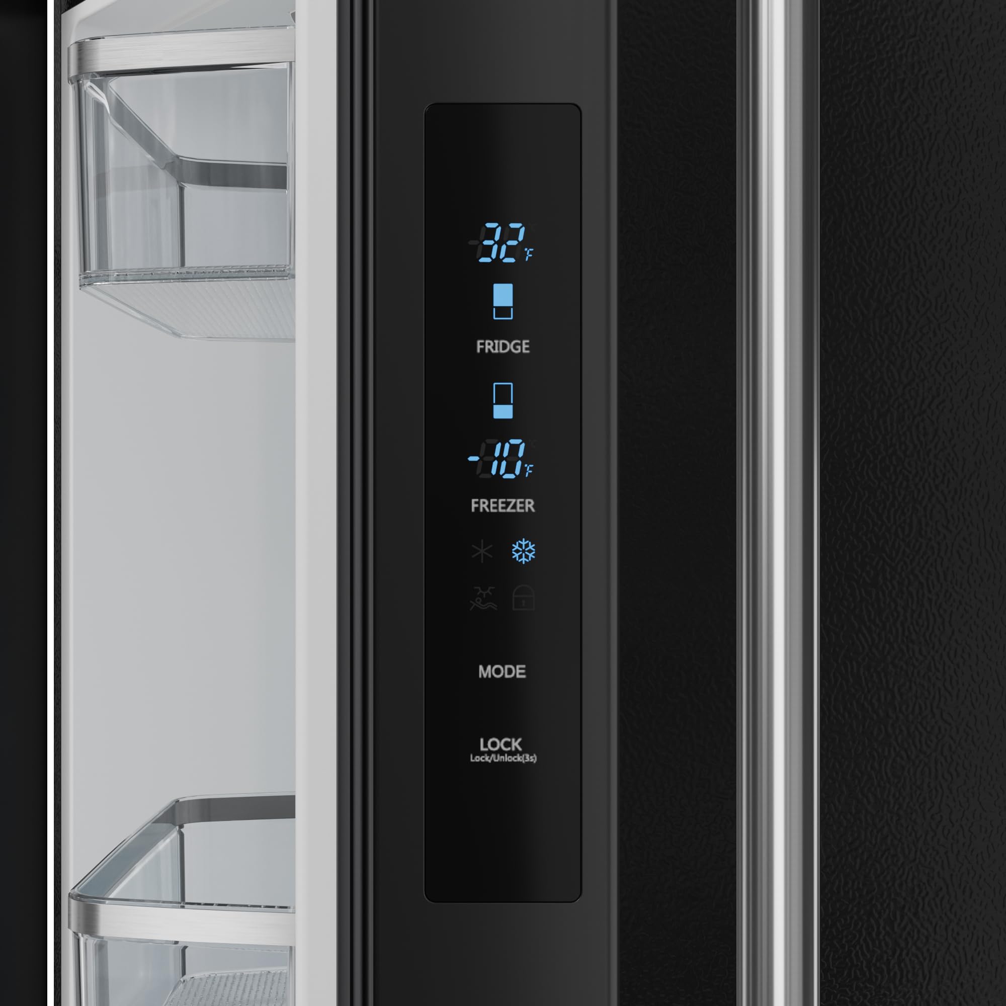 30 in. Wide Gordon Ramsay Series By Thor Kitchen 17.5 cu. ft. Counter Depth Refrigerator With Stainless Steel Hardware - Black - View 2 | Fridge.com