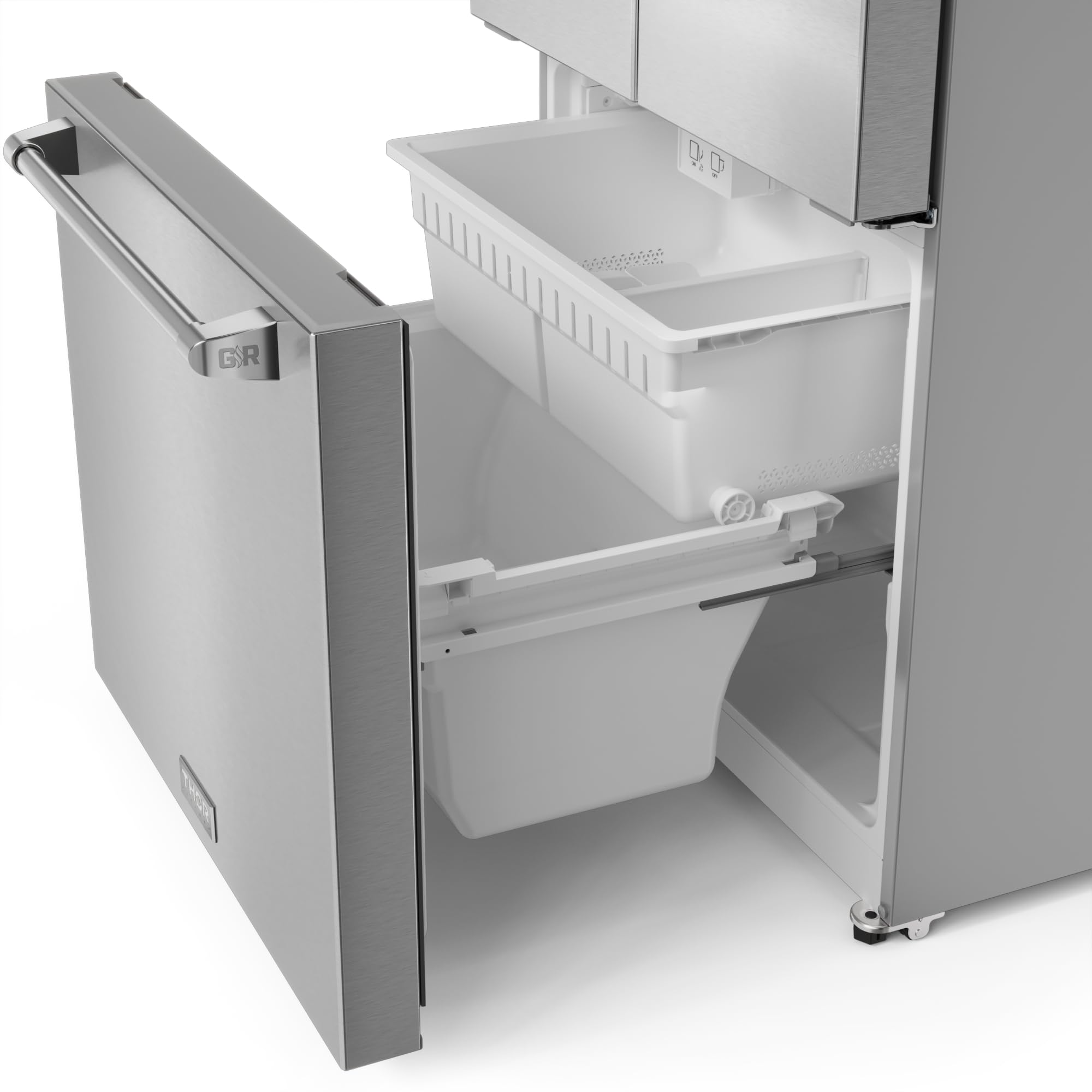 30 in. Wide Gordon Ramsay Series By Thor Kitchen 17.5 cu. ft. Counter Depth Refrigerator - Stainless Steel - View 3 | Fridge.com