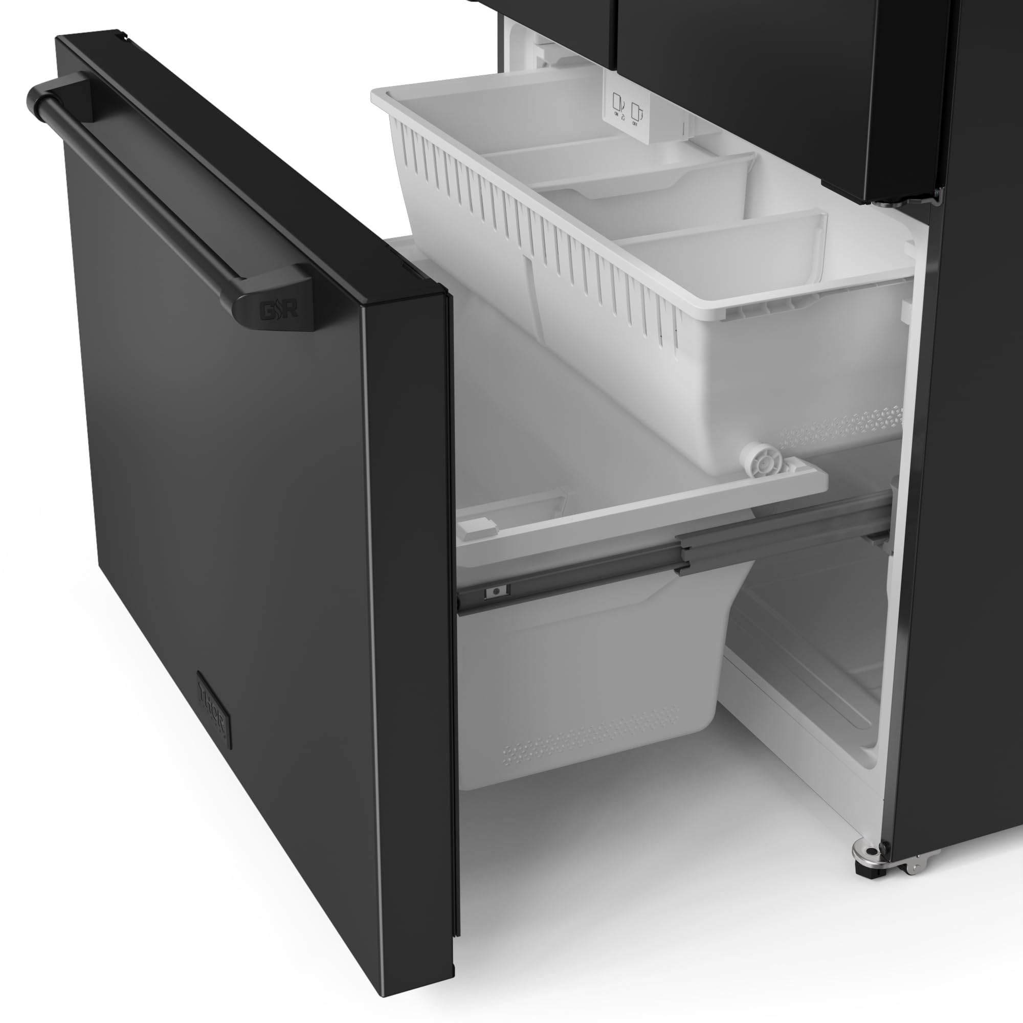 36 in. Wide Gordon Ramsay Series By Thor Kitchen 20.3 cu. ft. Counter Depth Refrigerator - Black - View 2 | Fridge.com