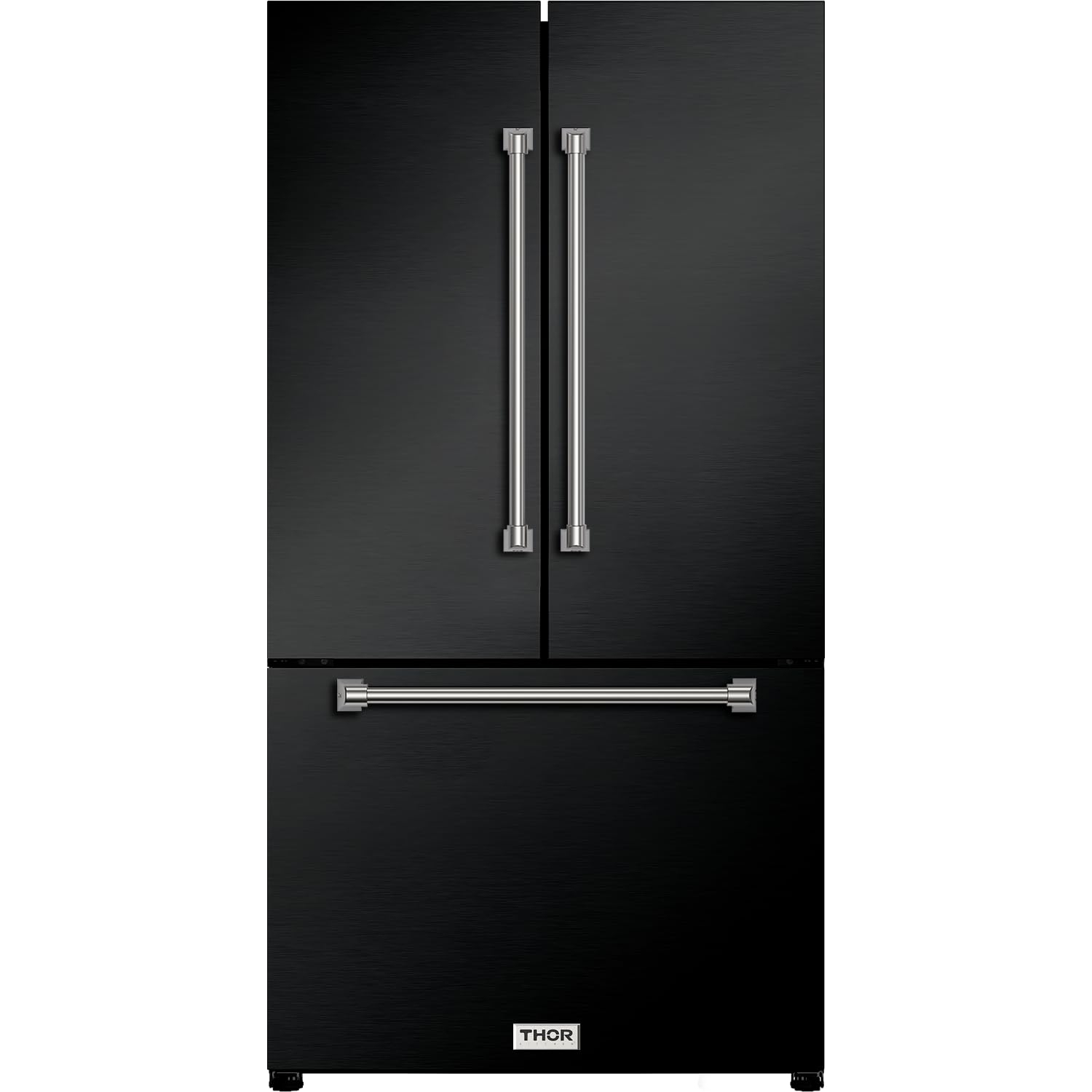 36 in. Wide Gordon Ramsay Series by Thor Kitchen 20.3 Cu. Ft. Counter Depth Refrigerator with Stainless Steel Hardware - Black — FIN-0003982 | Fridge.com