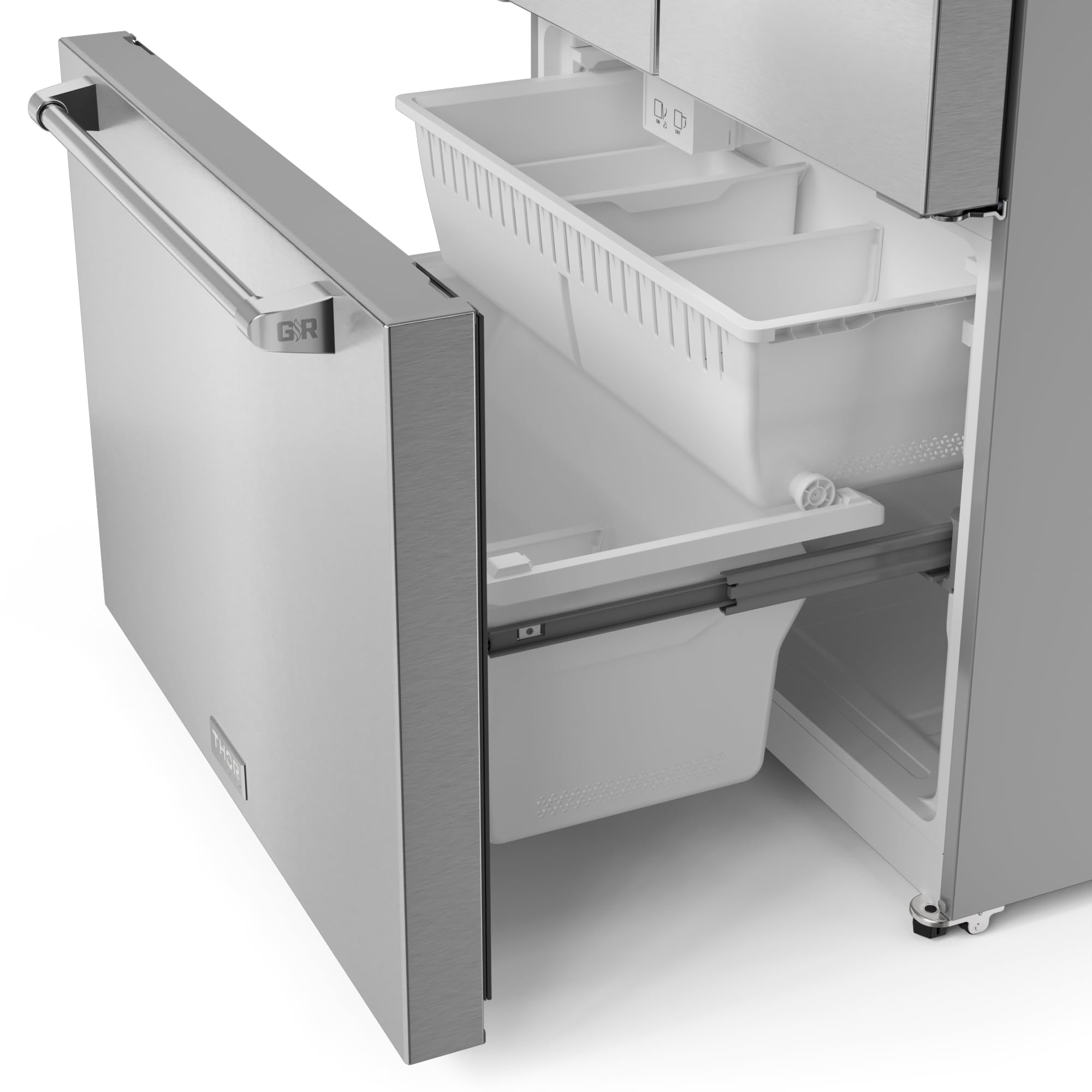 36 in. Wide Gordon Ramsay Series By Thor Kitchen 20.3 cu. ft. Counter Depth Refrigerator - Stainless Steel - View 3 | Fridge.com