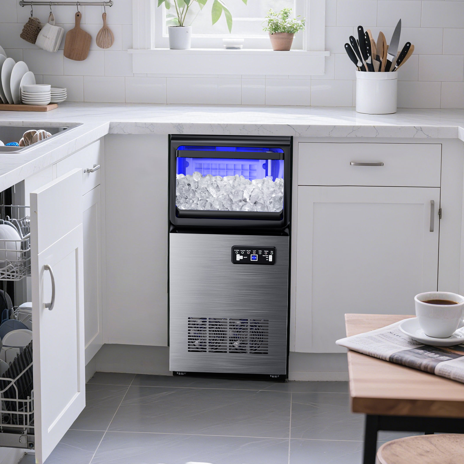 120 lbs/Day Ice Maker, Built-In/Freestanding With 40 lbs Bin, Flip Door, Scoop & Water Filter - View 1 | Fridge.com