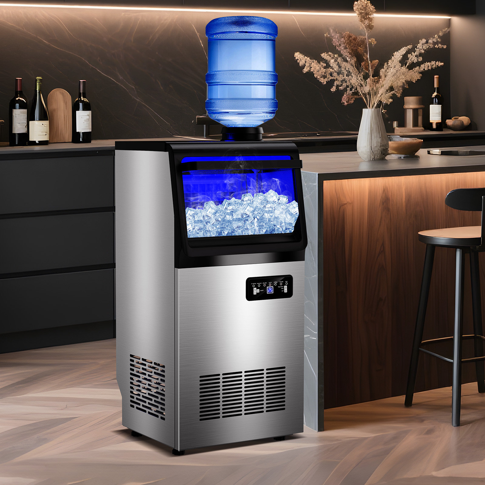 140 lbs/Day Ice Maker, Built-In/Freestanding With 40 lbs Bin, Flip Door, Scoop & Water Filter - View 1 | Fridge.com