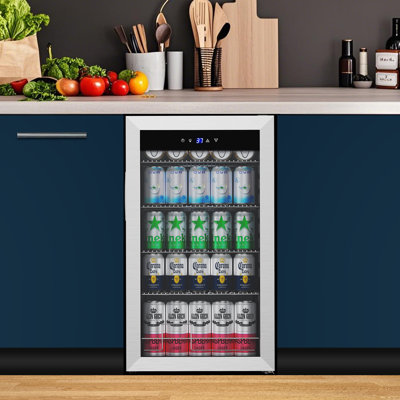145 Cans 3 Cu. Ft. Built-In/Freestanding Beer And Beverage Refrigerator With Recessed Handle And White Led Lighting | Fridge.com
