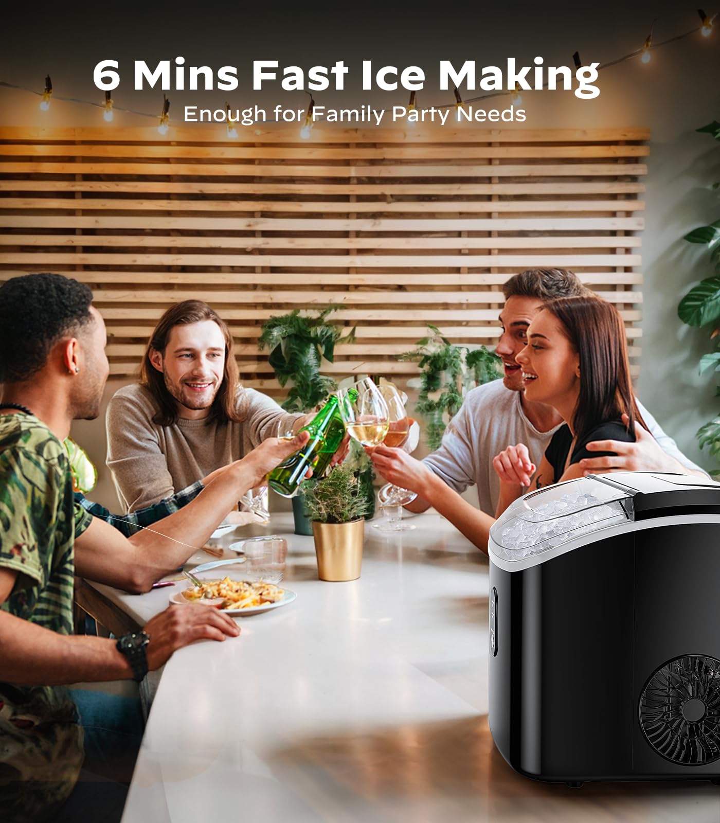 Nugget Ice Makers Countertop, Pellet Ice Machine With Self-Cleaning Function, Nugget Ice Machine Produces 33 lbs Of Chewable Ice In 24 Hours, Sonic Ice Maker Perfect For Home Kitchens Party Camping - View 2 | Fridge.com