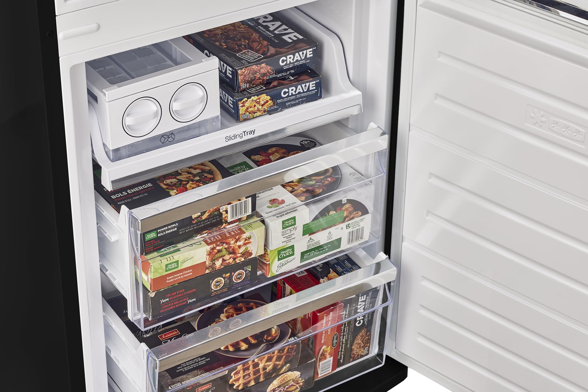 Unique Appliances - 24 in. Wide Classic Retro 23.8 in 11.7 cu. ft. Frost Free Retro Bottom Freezer Refrigerator Energy Star - Matte Black - View 5 | Fridge.com