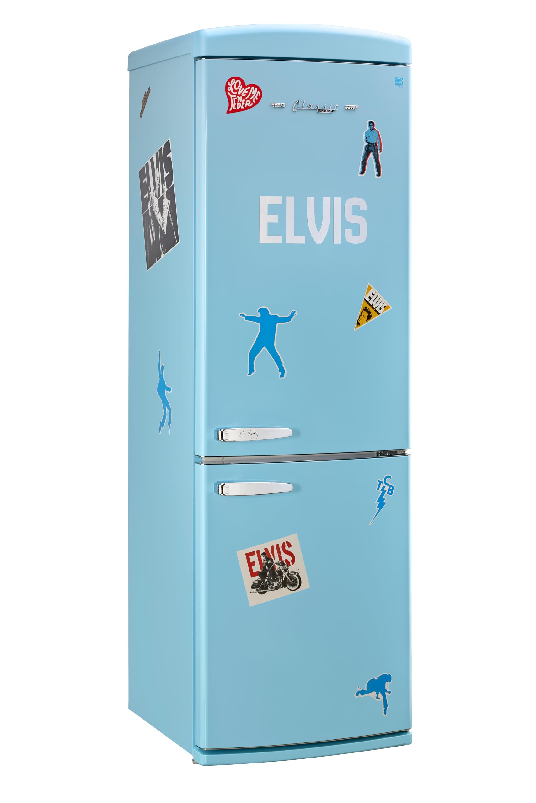 Unique Appliances - 24 in. Wide Classic Retro 23.8 in 11.7 cu. ft. Frost Free Retro Bottom Freezer Refrigerator Energy Star - Orange Creamsicle - View 2 | Fridge.com