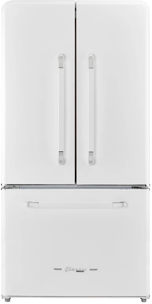 Classic Retro 36" 21.4 Cubic Feet Energy Star French Door Refrigerator with Internal Ice Dispenser — Unique Appliances, model UGP-595L W AC