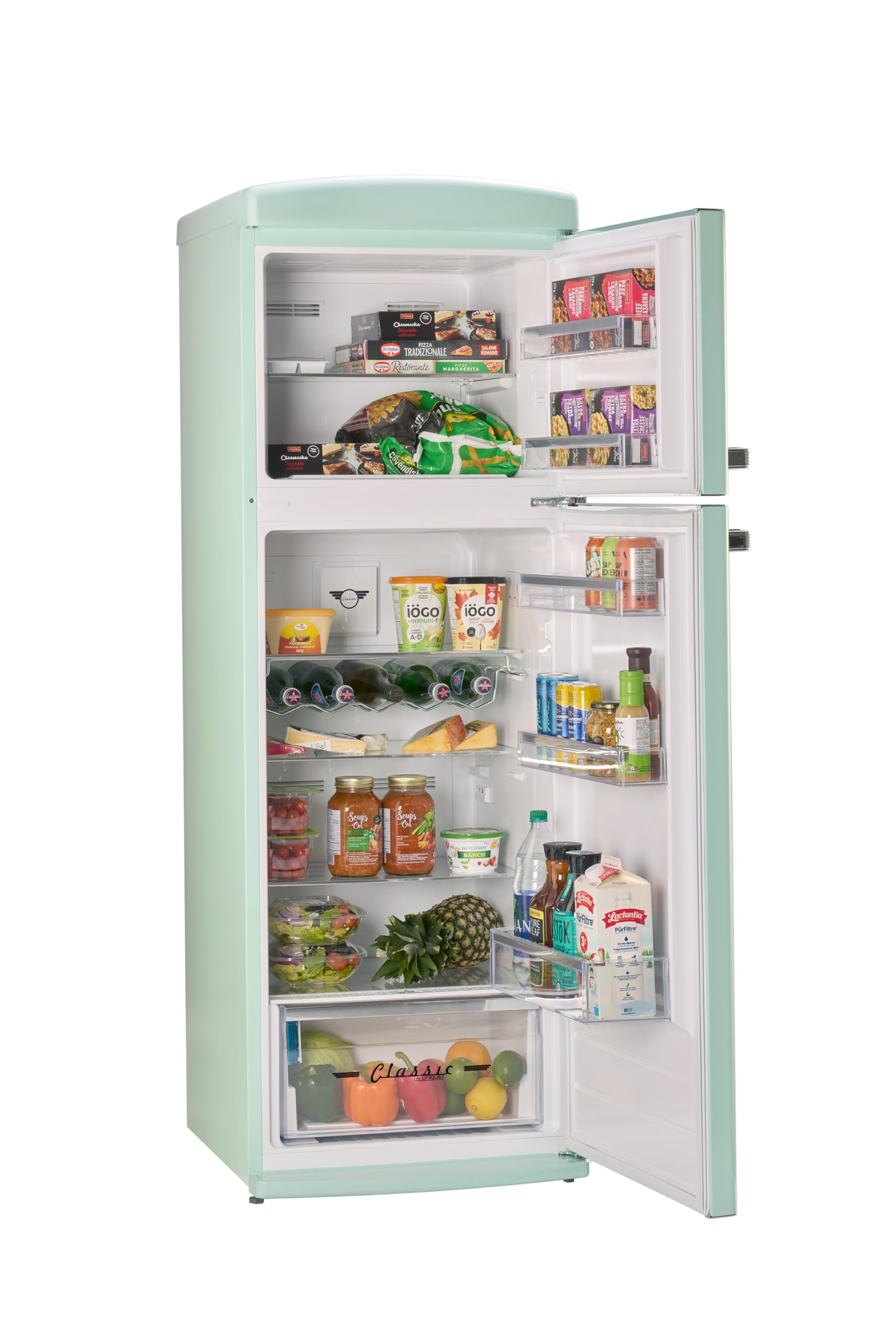 Unique Appliances - 24 in. Wide Classic Retro 11 cu.ft. Top Freezer Refrigerator - Summer Mint Green - View 4 | Fridge.com