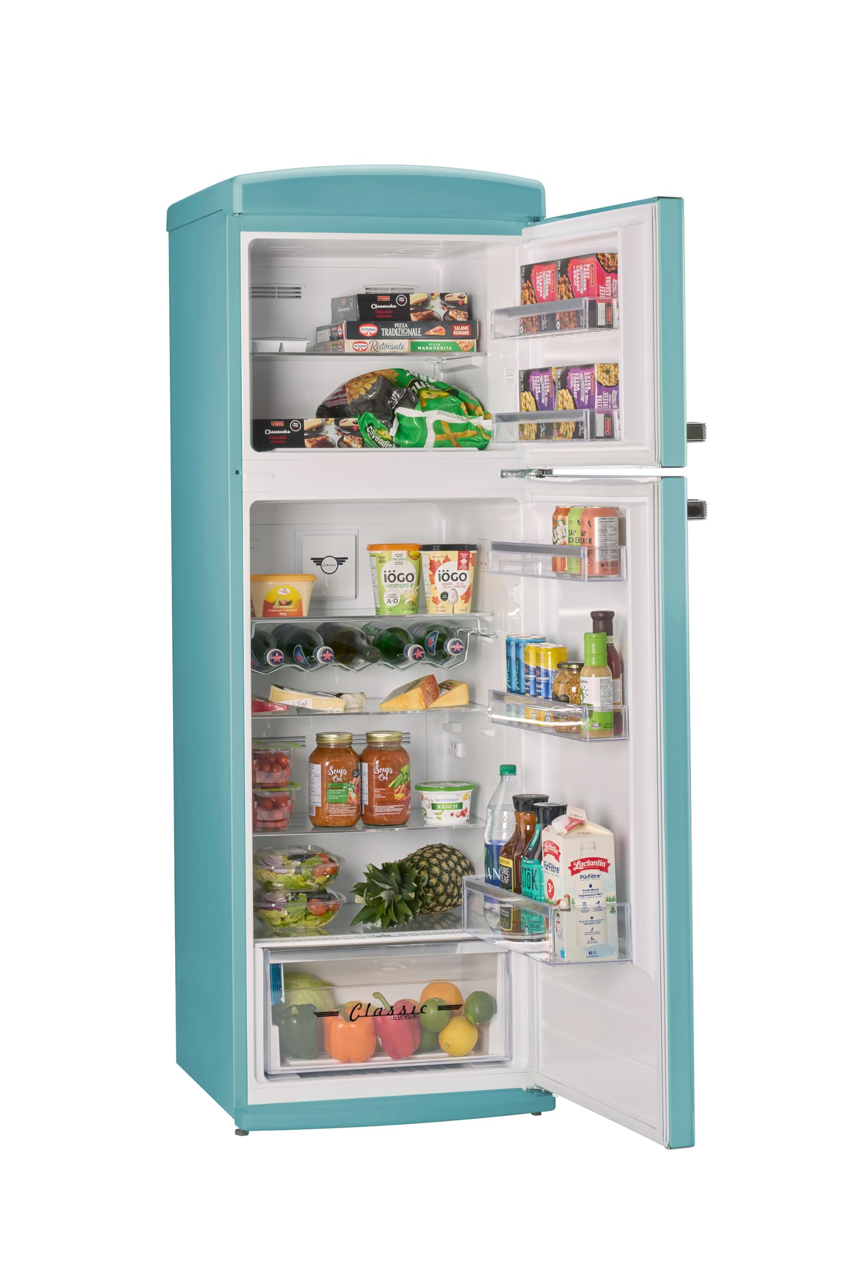 Unique Appliances - 24 in. Wide Classic Retro 11 cu.ft. Top Freezer Refrigerator - Ocean Mist Turquoise - View 4 | Fridge.com