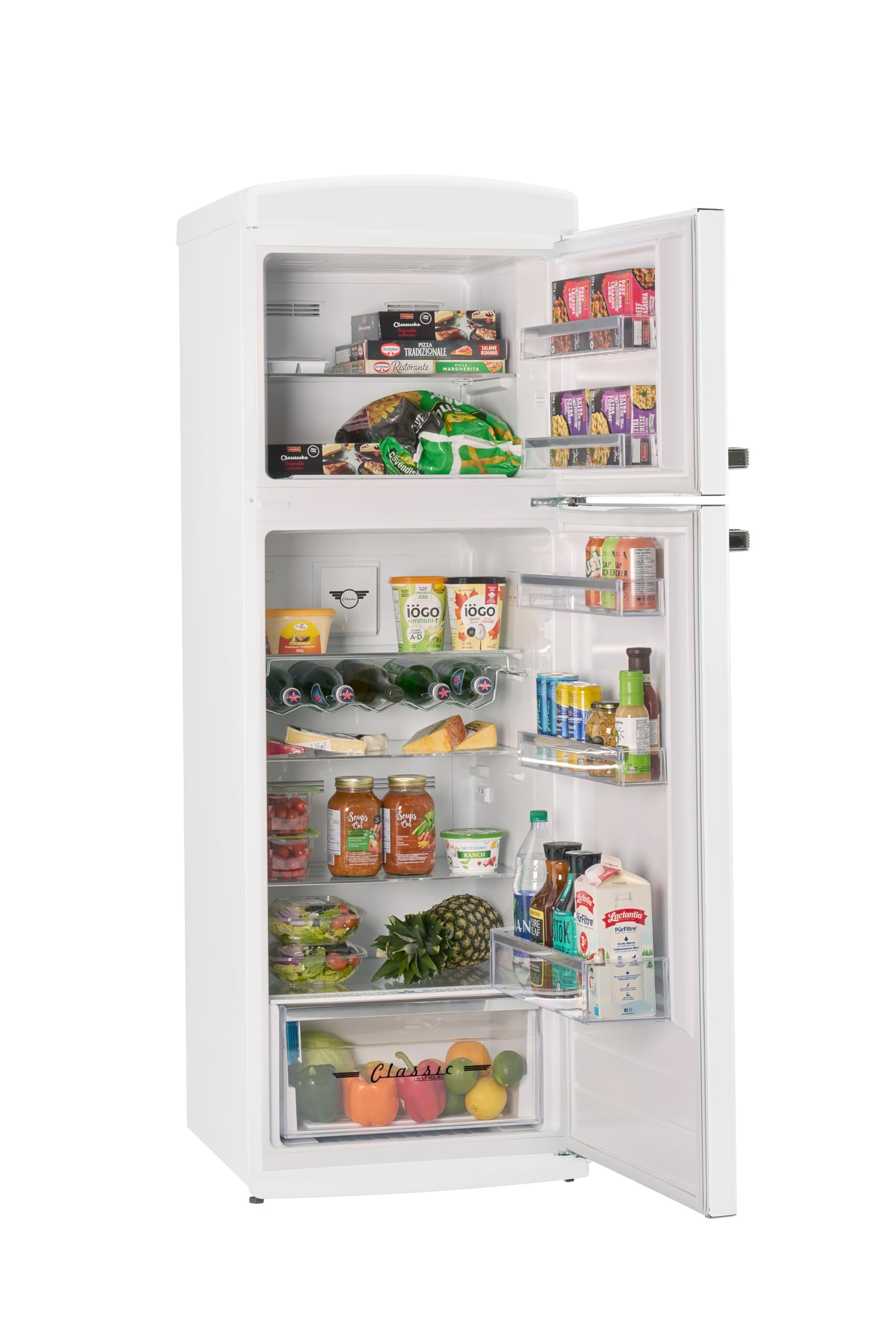 Unique Appliances - 24 in. Wide Classic Retro 11 cu.ft. Top Freezer Refrigerator - Marshmallow White - View 4 | Fridge.com