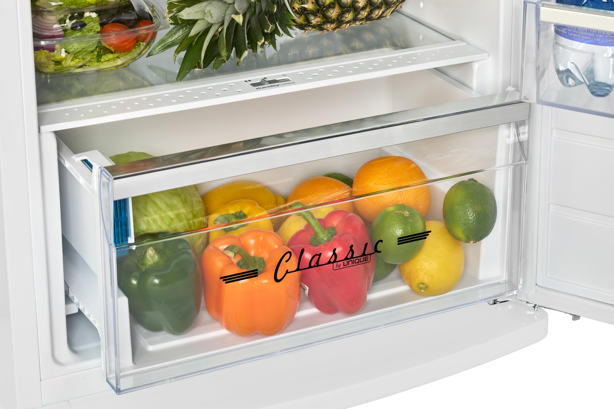 Unique Appliances - 24 in. Wide Classic Retro 11 cu.ft. Top Freezer Refrigerator - Marshmallow White - View 6 | Fridge.com