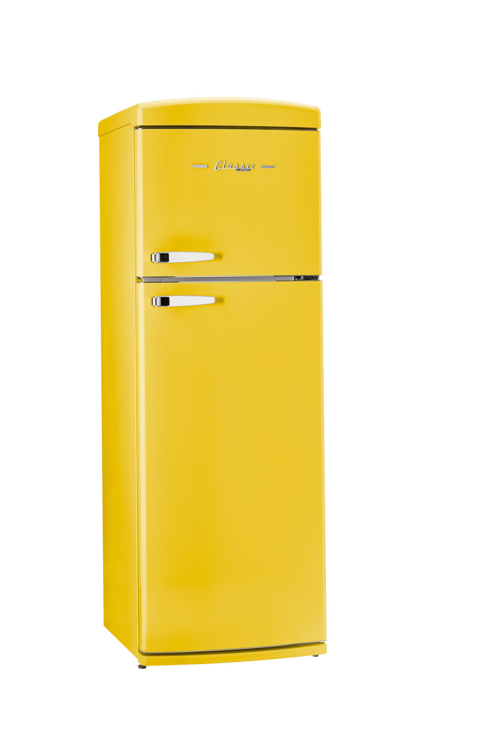 Unique Appliances - 24 in. Wide Classic Retro 11 cu.ft. Top Freezer Refrigerator - Canary Yellow - View 2 | Fridge.com