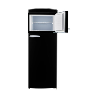 Classic Retro 7.5 cu. ft. Top Mount Refrigerator In Midnight Black - View 1 | Fridge.com