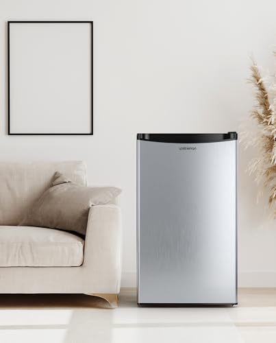 Upstreman 3.2 cu.ft Mini Fridge With Freezer, Stainless Steel-SR321 - View 2 | Fridge.com