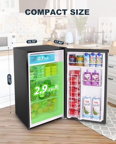 Upstreman 3.2 cu.ft Mini Fridge With Freezer, Stainless Steel-SR321 - View 5 | Fridge.com