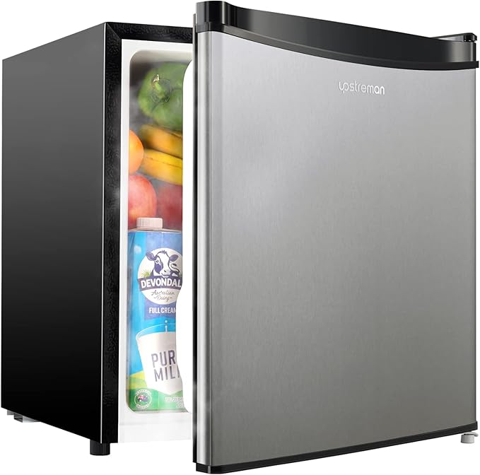 Upstreman 1.7 Cu.ft Mini Fridge with Freezer, Stainless Steel-FR17 | Fridge.com