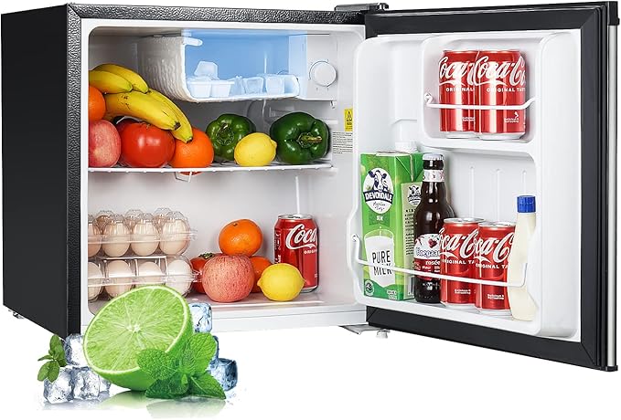 Upstreman 1.7 Cu.ft Mini Fridge with Freezer, Stainless Steel-FR17 | Fridge.com