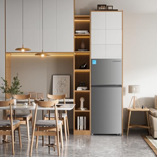 Upstreman 11.6 cu.ft. Double Door Refrigerator In Stainless Steel With Large Capacity Top Freezer, Frost Free, Adjustable Thermostat Control, Apartment Refrigerator With Freezer, Energy Star - View 2 | Fridge.com