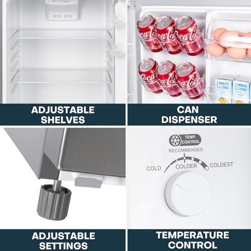 Upstreman 11.6 cu.ft. Double Door Refrigerator In Stainless Steel With Large Capacity Top Freezer, Frost Free, Adjustable Thermostat Control, Apartment Refrigerator With Freezer, Energy Star - View 5 | Fridge.com
