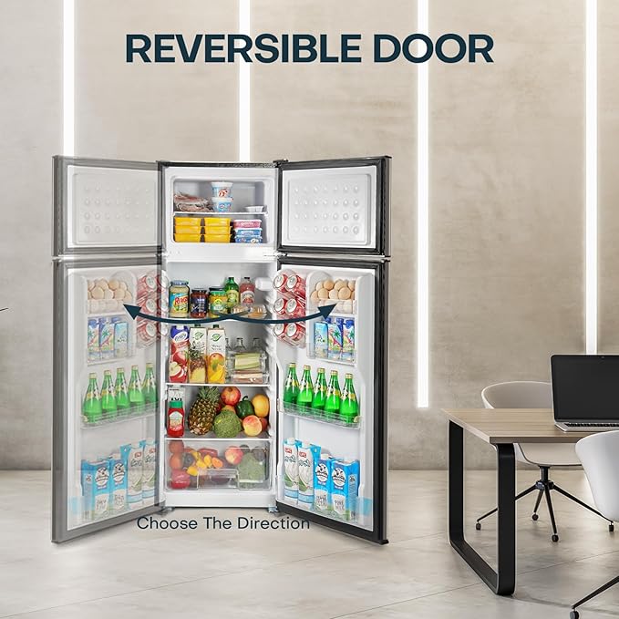 Upstreman 7.7 cu.ft. Refrigerator With Freezer Double Door Refrigerator - View 5 | Fridge.com