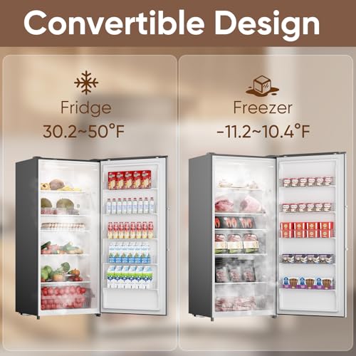 Upstreman 21.2 cu.ft. Stainless Convertible Upright Freezer - View 5 | Fridge.com