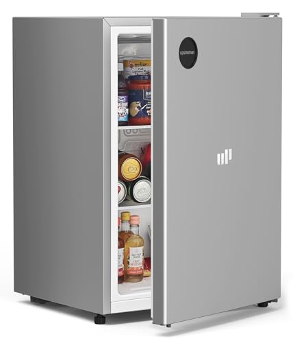 Upstreman 2.5 Cu.Ft All-Refrigerator Mini Fridge, Single Door Small Refrigerator, Dorm Fridge with 7 Adjustable Thermostat, Compact Refrigerator for Office, Bedroom or Dorm, Silver-CR26 | Fridge.com