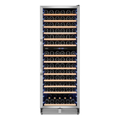 Velivi 154-Bottle Built-in or Freestanding Dual Zone Wine Refrigerator with Stainless Steel Door | Fridge.com