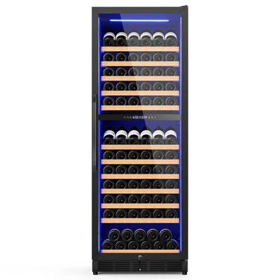 Velivi 154-Bottle Built-in or Freestanding Dual Zone Wine Refrigerator with Stainless Steel Door | Fridge.com