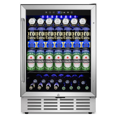24-inch 210 Can Freestanding/Built-in Beverage Cooler - Energy Efficient, Quiet, Home Bar Fridge with Safety Lock | Fridge.com