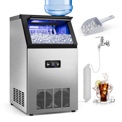 Commercial Ice Maker 500 lb.Daily Freestanding Ice Machine with 350 lb. Storage, Stainless Steel — FIN-0017262 | Fridge.com