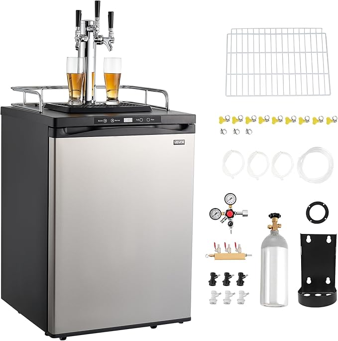 VEVOR Beer Kegerator, Triple Tap Commercial Draft Beer Dispenser for D system | Fridge.com