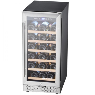 Wine Cooler 28 Bottle Mini Wine Fridge with Glass Door Digital Temp Control | Fridge.com
