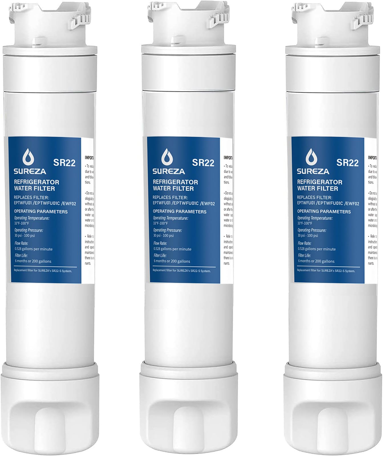 Refrigerator Water Filter Compatible with Frigidaire EPTWFU01, EWF02, Pure Source Ultra II, 3PACK1 | Fridge.com