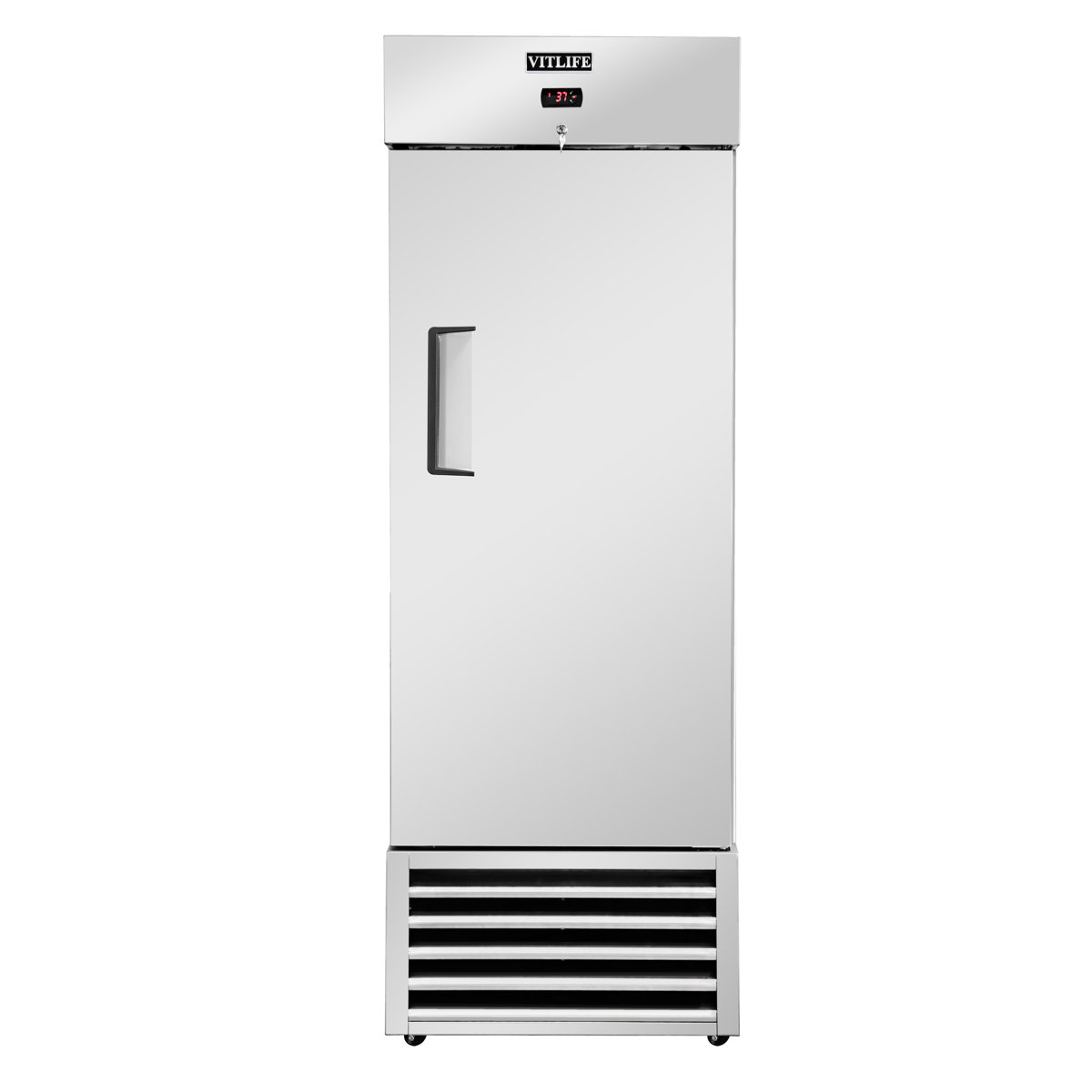VITLIFE 27W Commercial Reach-in Refrigerator, Single Door, Auto-Defrost, 21cu.ft. Bottom Mounted,Stainless Steel Upright Refrigerator for Restaurant | Fridge.com