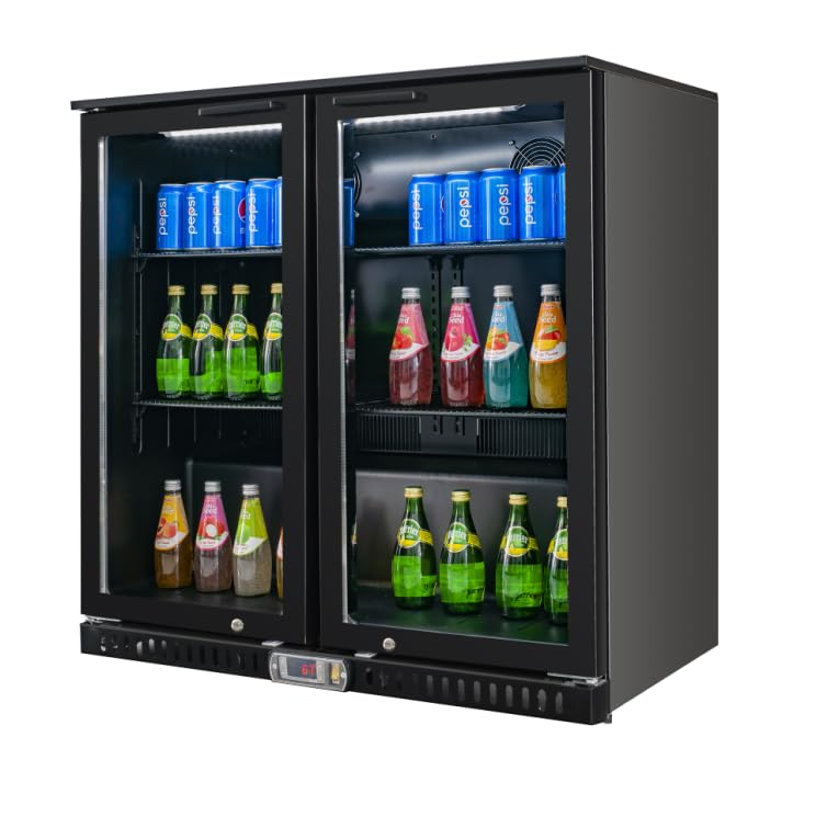 VITLIFE Back Bar Cooler with 2 Glass Doors Under Counter Beverage Refrigerator with LED,7.5 Cu.Ft.Counter Height Commercial Bar Fridge for Beer, Win — FIN-0006749 | Fridge.com