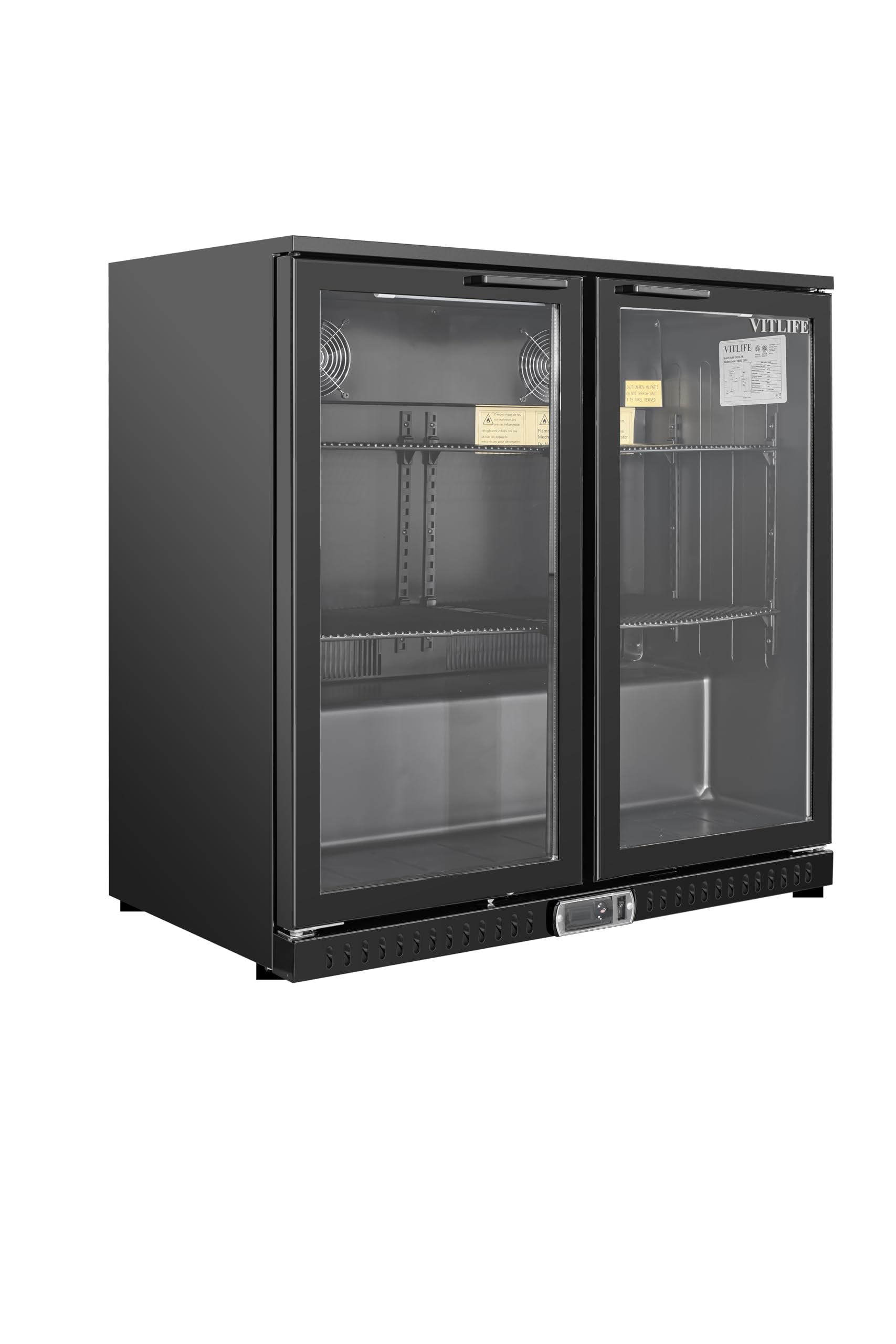 Vitlife Back Bar Cooler With 2 Glass Doors Under Counter Beverage Refrigerator With LED,7.5 cu.ft.Counter Height Commercial Bar Fridge For Beer, Win - View 6 | Fridge.com