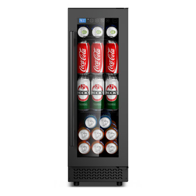 Vushine 12" Built-In 60-Can Beverage Refrigerator, Slim Under Counter Drink Fridge With Professional Round Handle | Fridge.com
